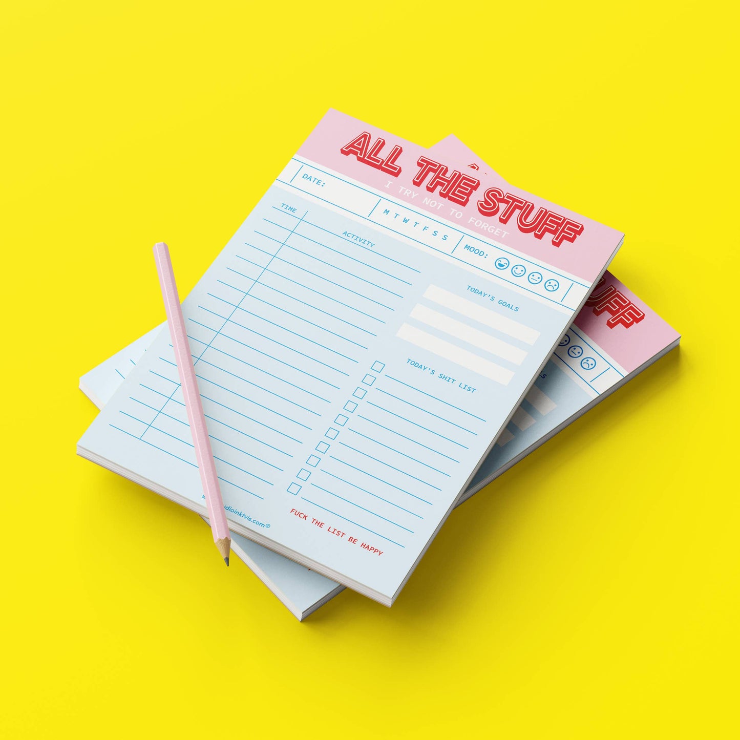All The Stuff I Try Not to Forget Daily Planner Notepad – Funny & Functional | 6" x 8" | 50 Sheets by Studio Inktvis