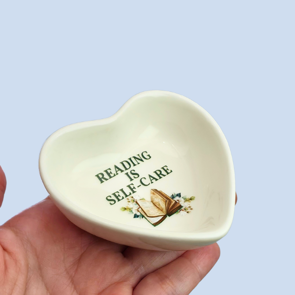 Book Lover Trinket Dish | Ceramic Jewelry & Ring Dish | Reading Gift