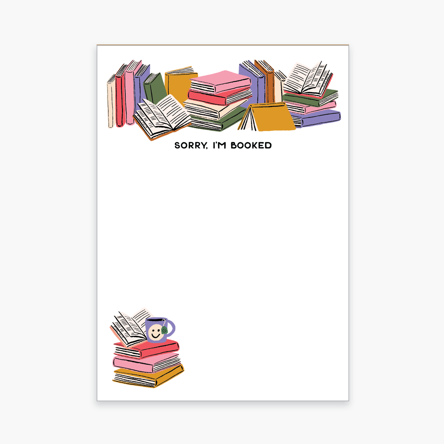Sorry, I’m Booked Notepad – Cute Book Lover To-Do List | 6" x 4" | 50 Sheets by Party of One