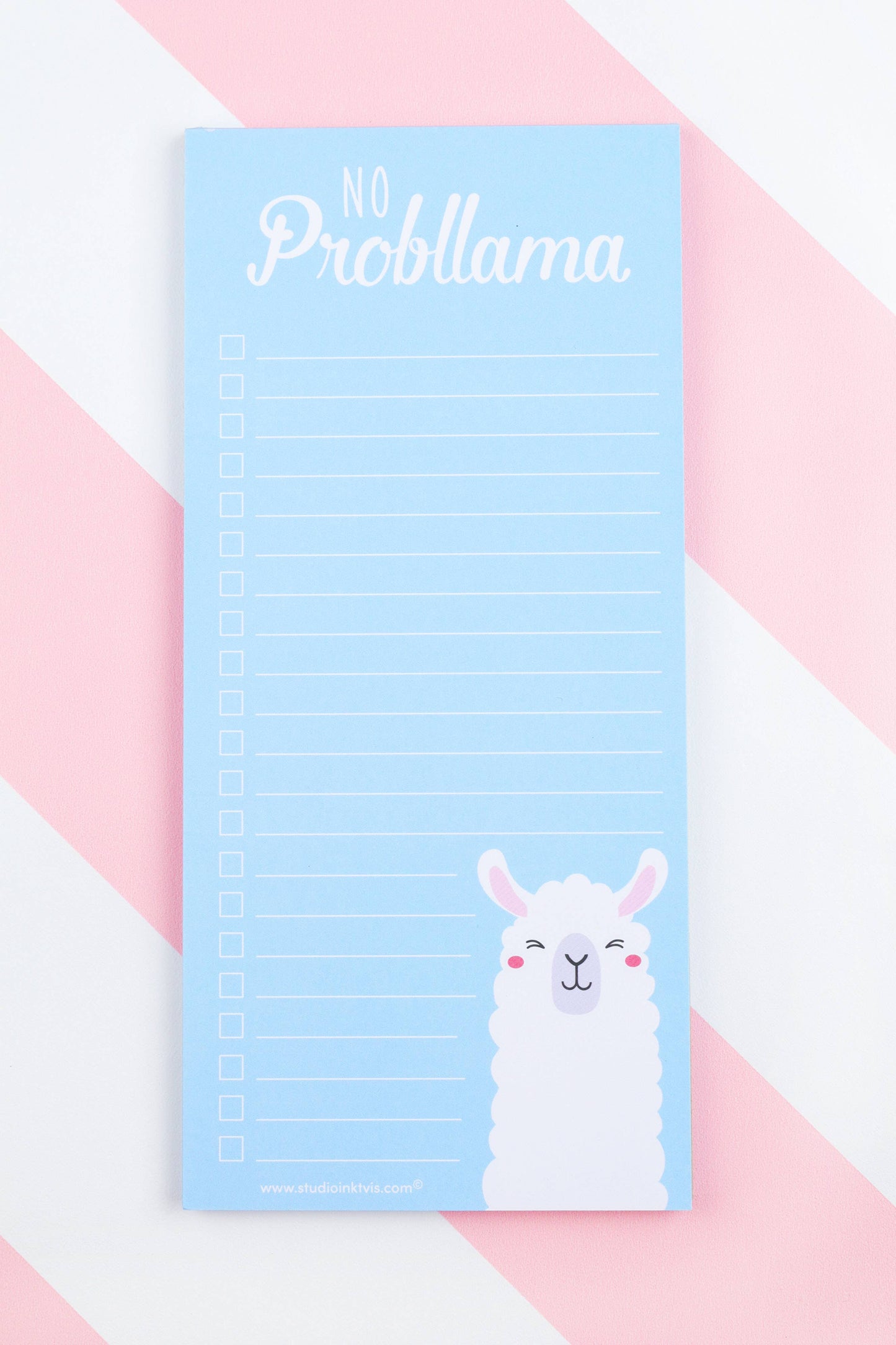 No Probllama Notepad β Cute Llama To-Do List Pad | 3.5" x 8.5" | 50 Sheets by Studio Inktvis