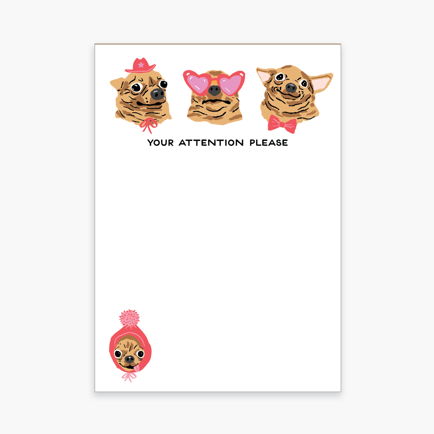 Your Attention Please Notepad – Cute & Quirky Derpy Dogs To-Do List | 6" x 4" | 50 Sheets by Party of One