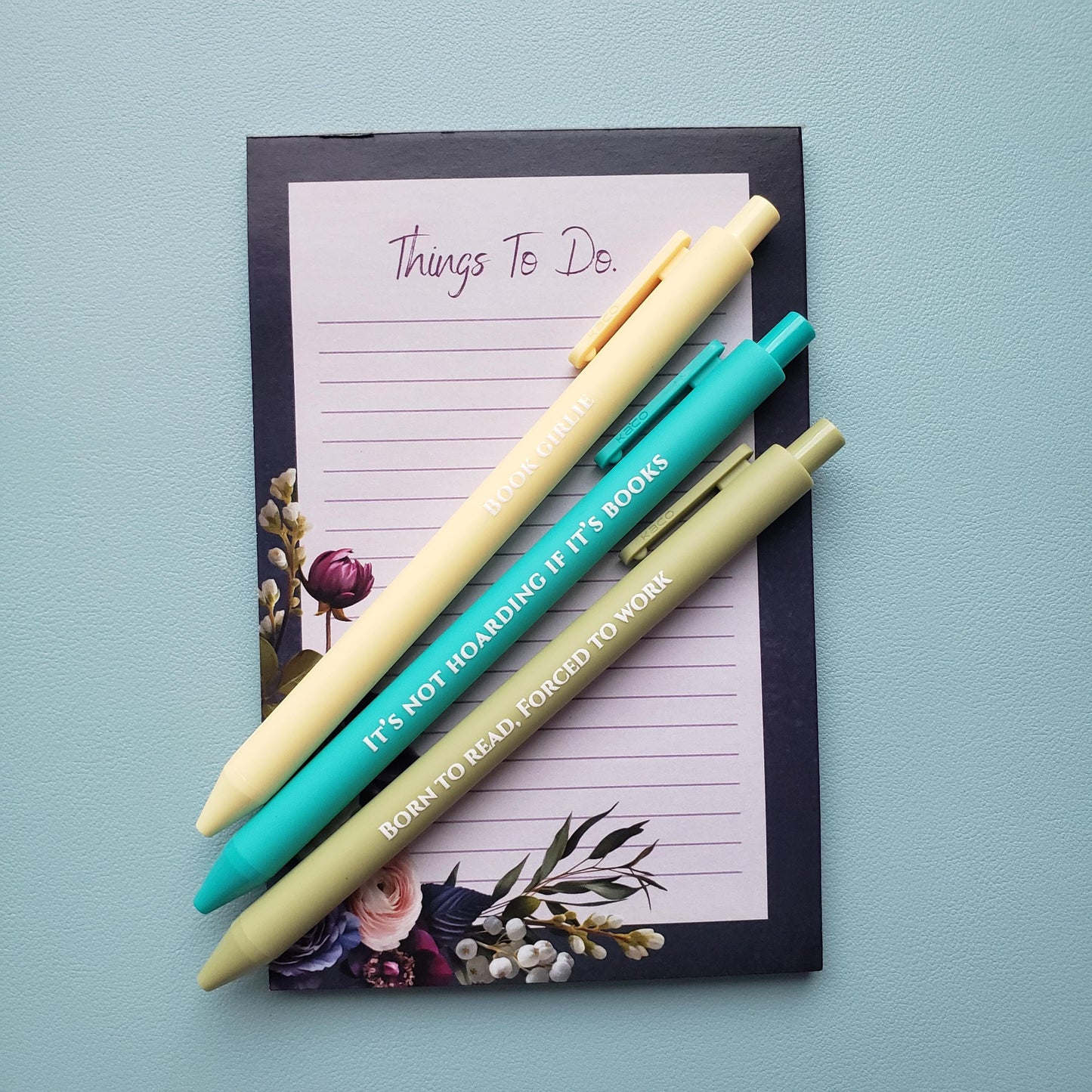 Book Lovers Pen Set - Annotations Pens - Booktrovert Gift - Booktok Born To Read Forced To Work