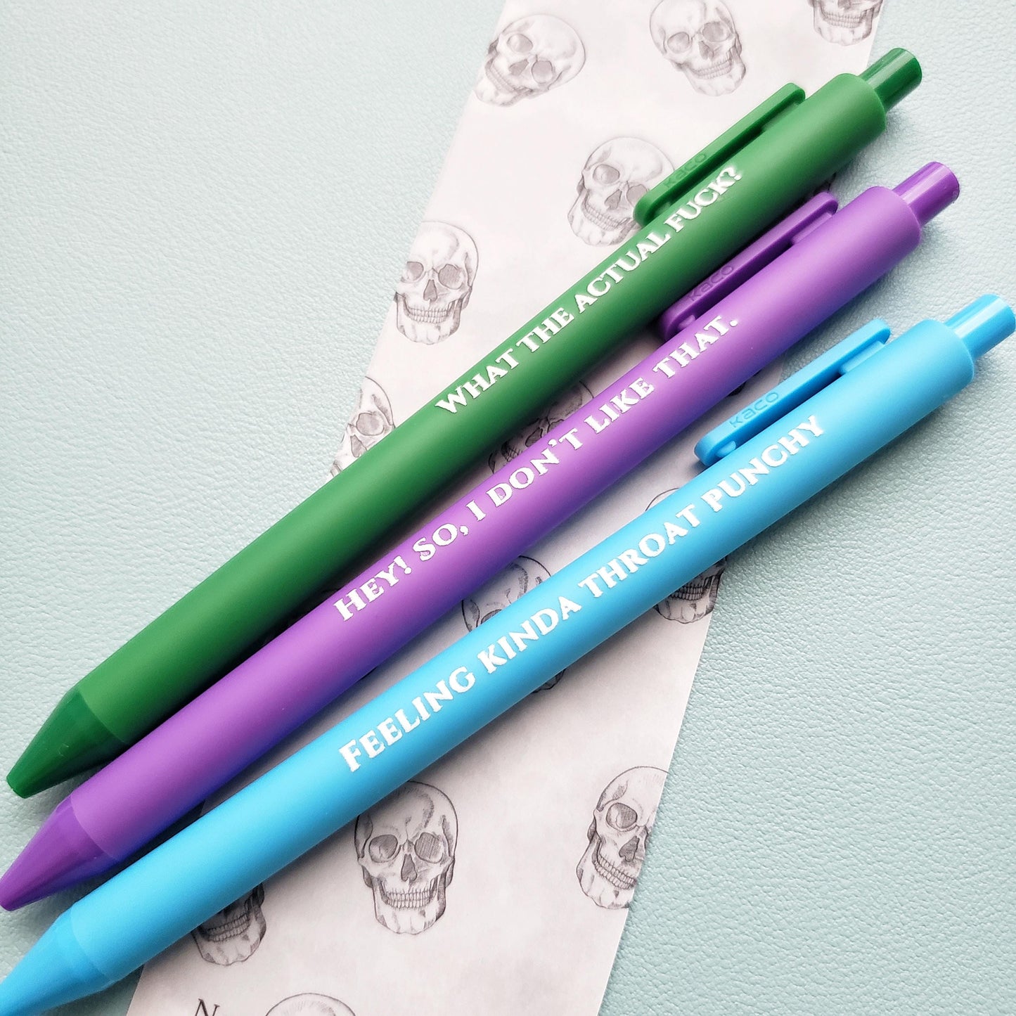 Sweary Pen Set | Funny Stationery Gift with Swear Words | Adult Pen Set | Coworker Gift Hey! So, I Don't Like That