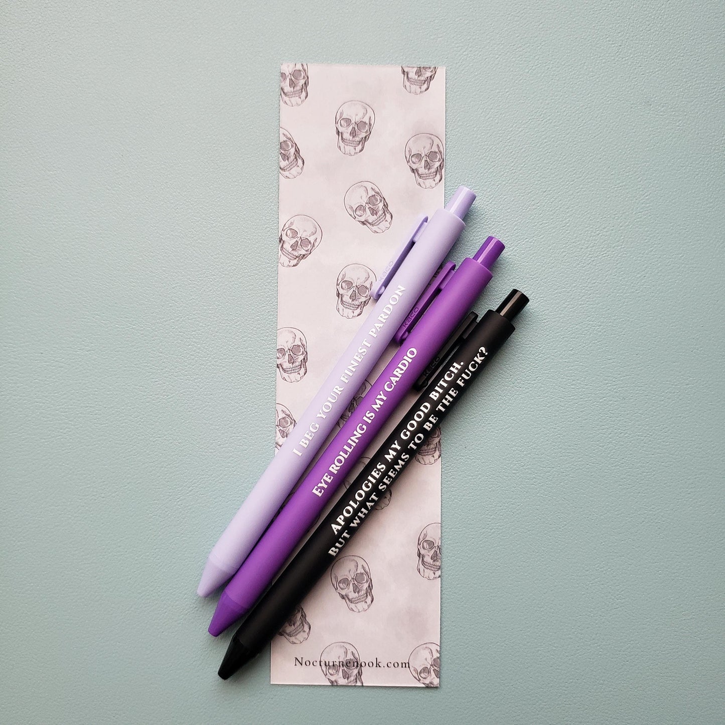 Sweary Snarky Pen Set | Funny Stationery Gift with Swear Words | Adult Pen Set | Coworker Gift Eye Rolling Is My Cardio