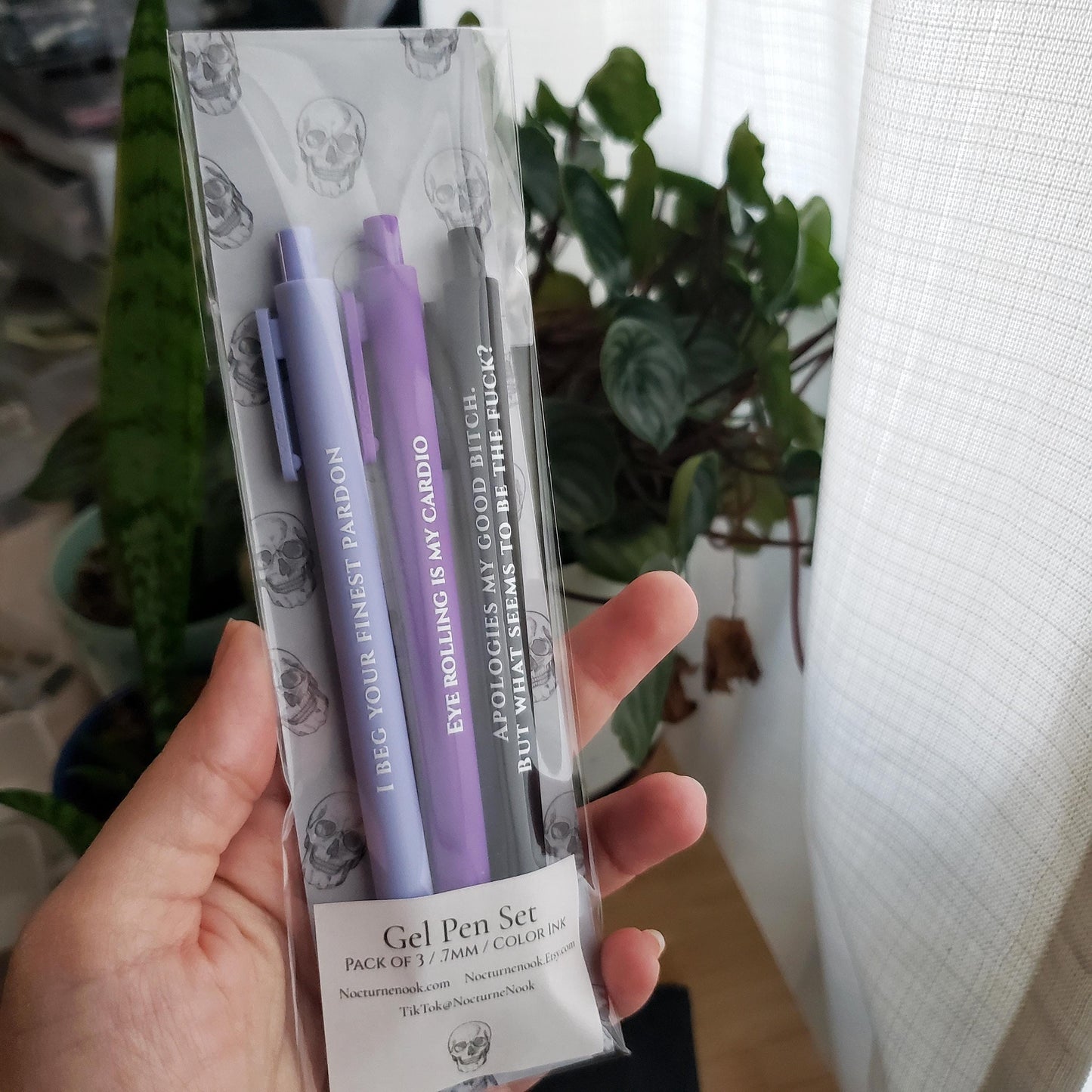 Sweary Snarky Pen Set | Funny Stationery Gift with Swear Words | Adult Pen Set | Coworker Gift Eye Rolling Is My Cardio