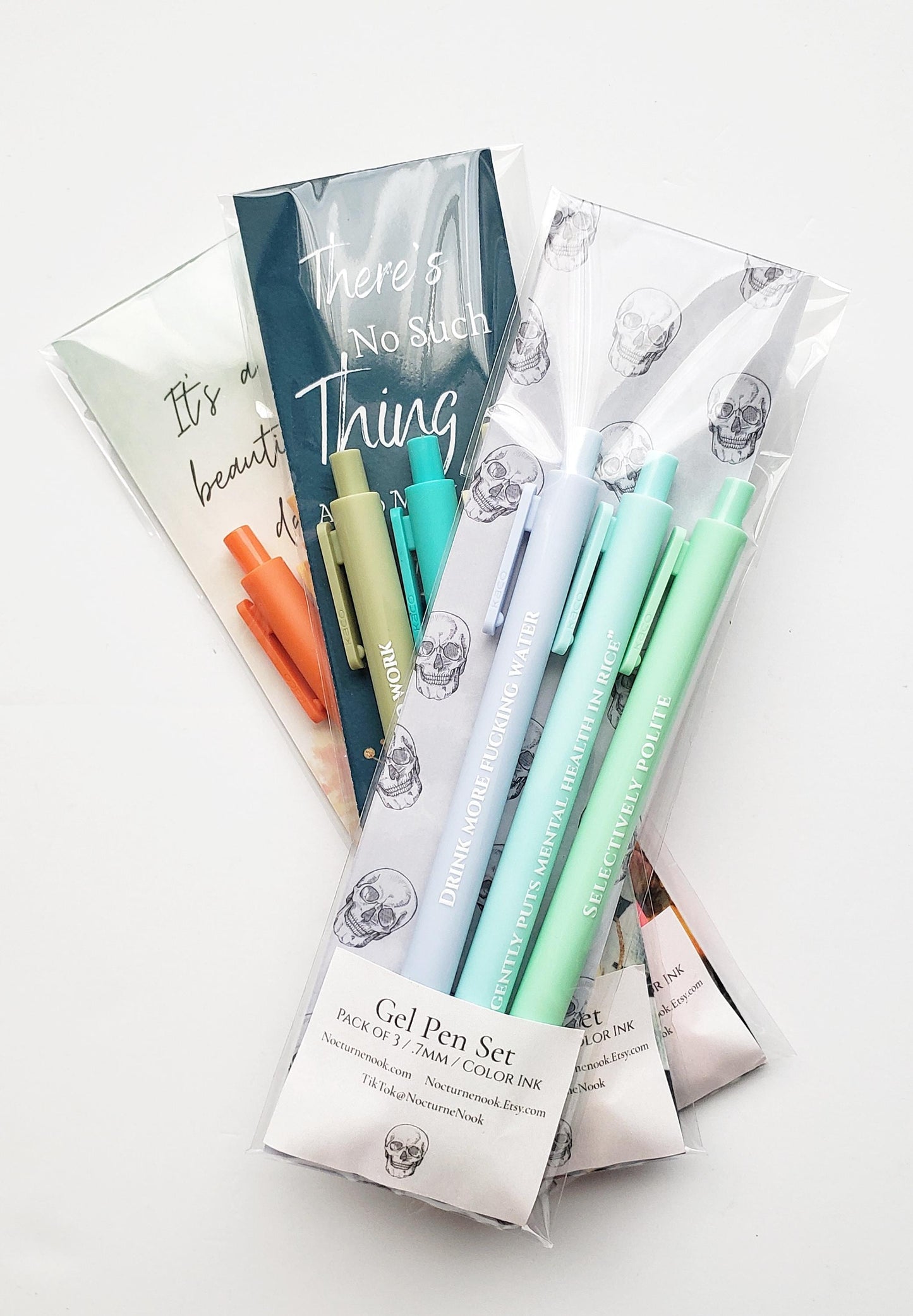 Funny Sweary Pen Set - Self Care Humor Stationery - Gift For Besties - Office Gift Drink More F. Water