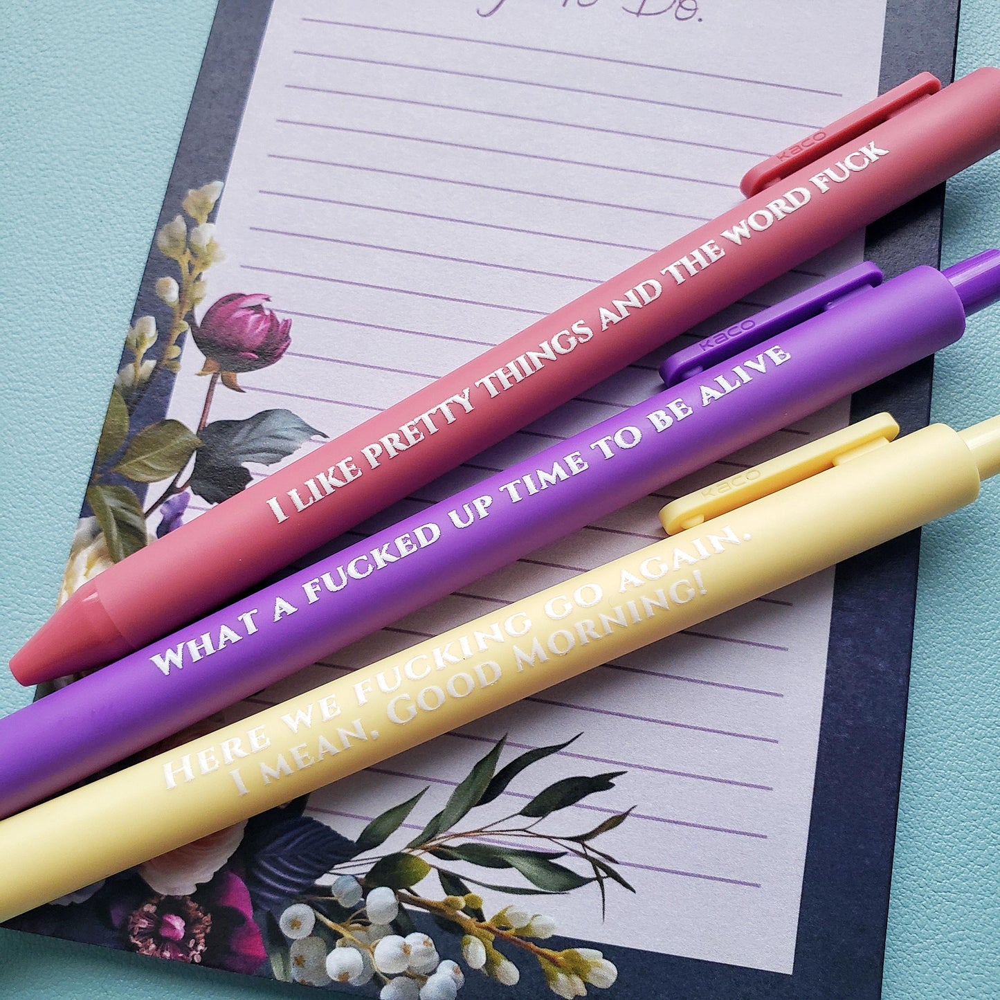 Funny Pen Set for Adults | Snarky Sayings on Color Ink Pens | Gift for Coworkers What A Time To Be Alive