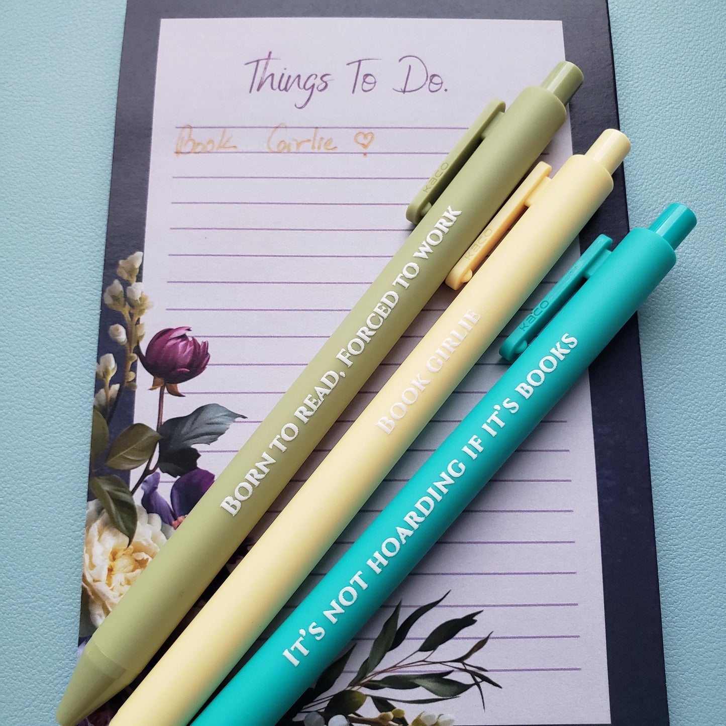 Book Lovers Pen Set - Annotations Pens - Booktrovert Gift - Booktok Born To Read Forced To Work