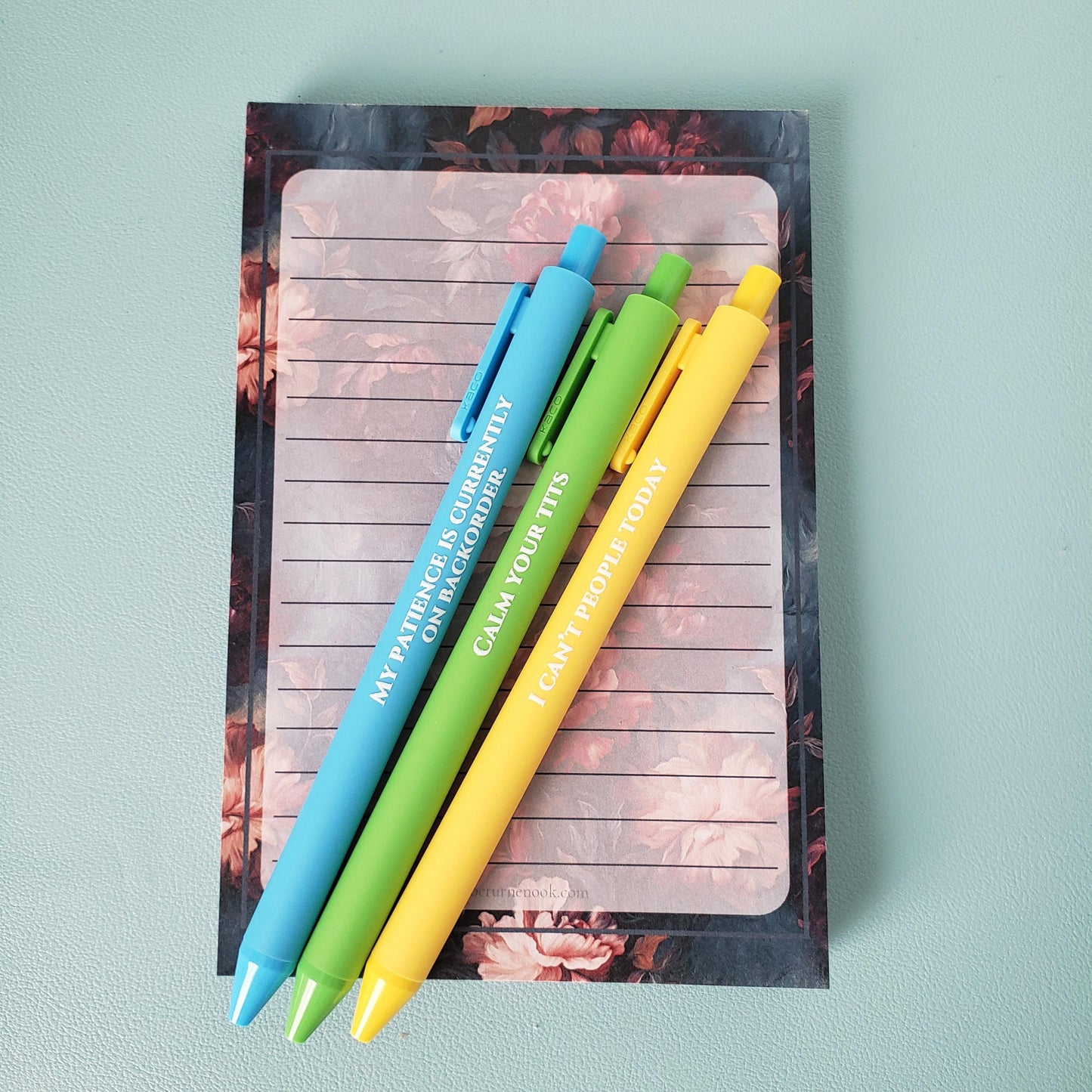 Snarky Pen Set - Funny Office Pens - Calm Your Tits - Sarcastic Gift for Coworkers - Gift for Besties