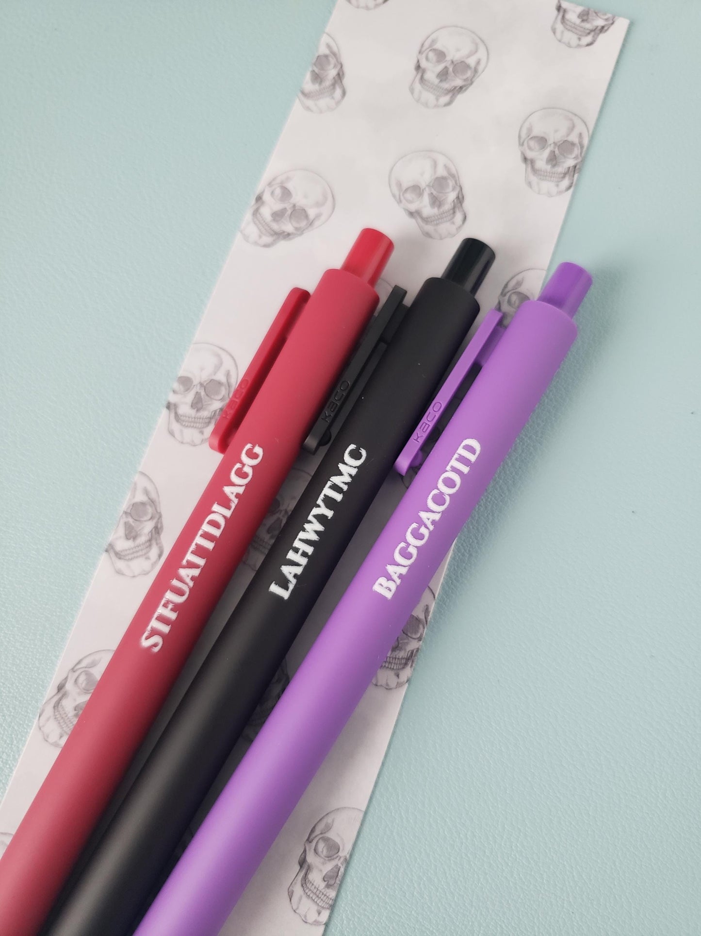 Spicy Book Reader Pen Set | Funny Book Lover Pens | Bookish Stationery Gift | Introvert Reader Pens | Colored Ink Pen Trio