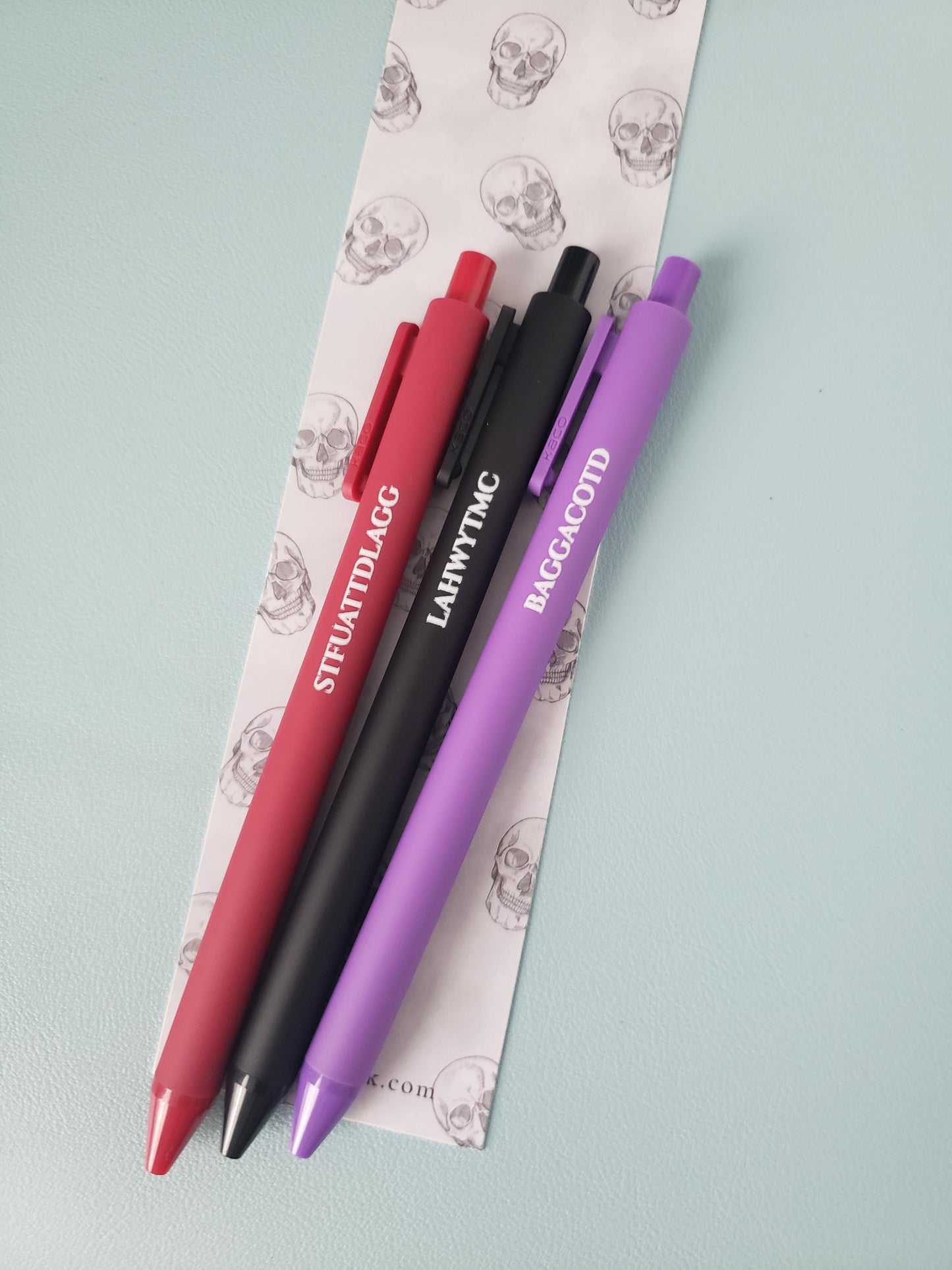 Spicy Book Reader Pen Set | Funny Book Lover Pens | Bookish Stationery Gift | Introvert Reader Pens | Colored Ink Pen Trio