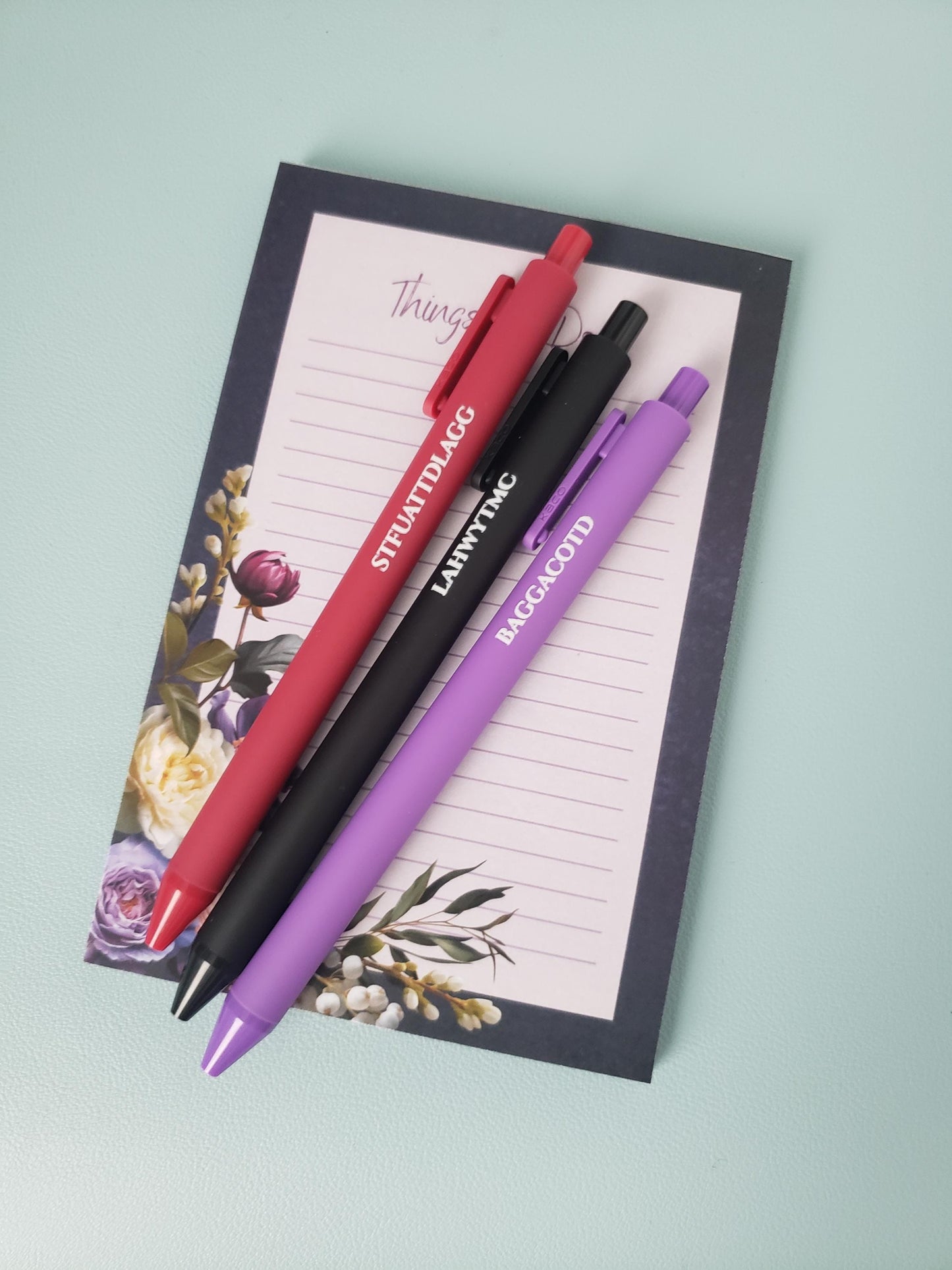 Spicy Book Reader Pen Set | Funny Book Lover Pens | Bookish Stationery Gift | Introvert Reader Pens | Colored Ink Pen Trio