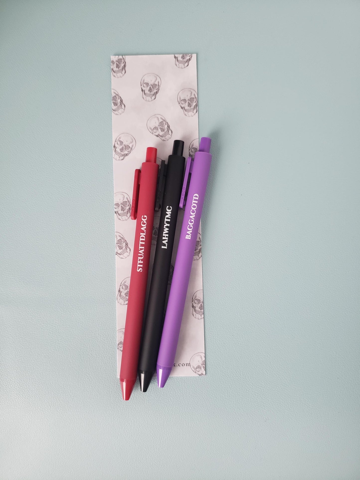 Spicy Book Reader Pen Set | Funny Book Lover Pens | Bookish Stationery Gift | Introvert Reader Pens | Colored Ink Pen Trio