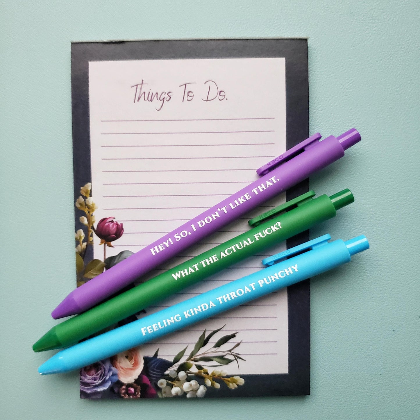 Sweary Pen Set | Funny Stationery Gift with Swear Words | Adult Pen Set | Coworker Gift Hey! So, I Don't Like That