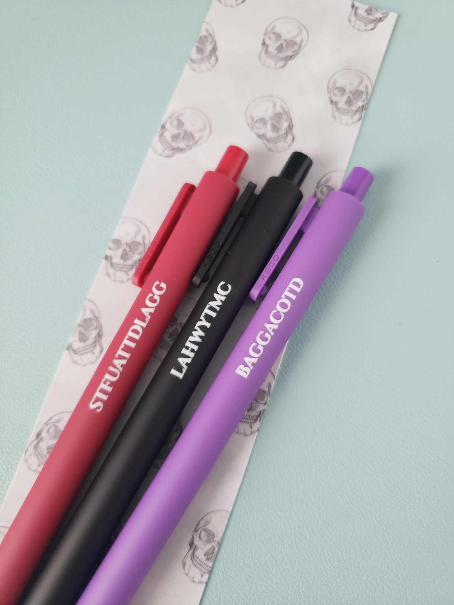 Spicy Book Reader Pen Set | Funny Book Lover Pens | Bookish Stationery Gift | Introvert Reader Pens | Colored Ink Pen Trio
