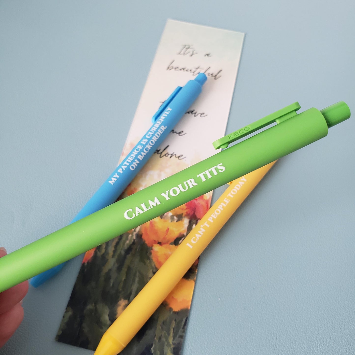 Snarky Pen Set - Funny Office Pens - Calm Your Tits - Sarcastic Gift for Coworkers - Gift for Besties