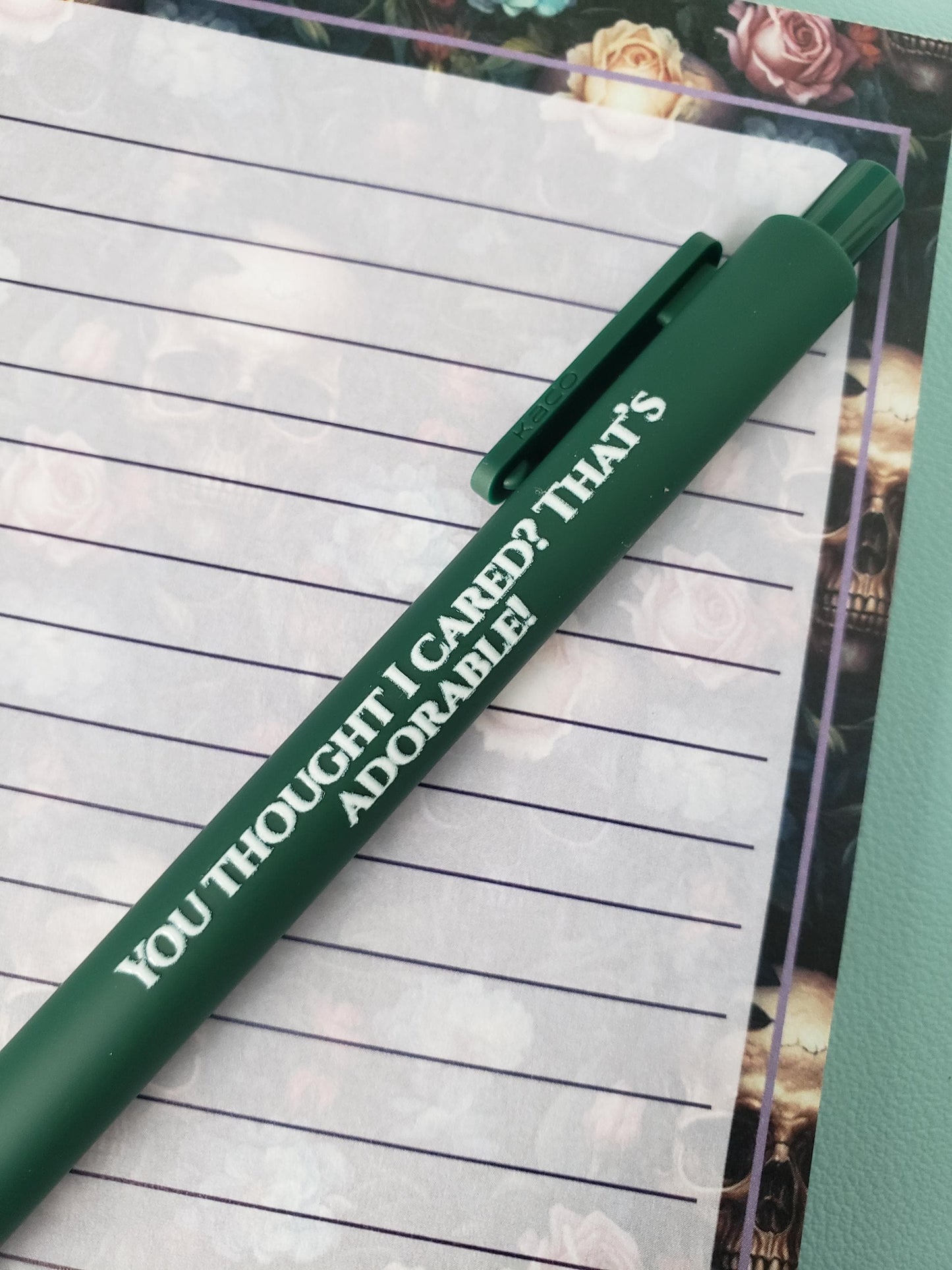 Sassy Pen Set | Funny & Snarky Pens for Adults | "Fueled by Caffeine and Spite", "You Thought I Cared?", "The Shit Stirrer"