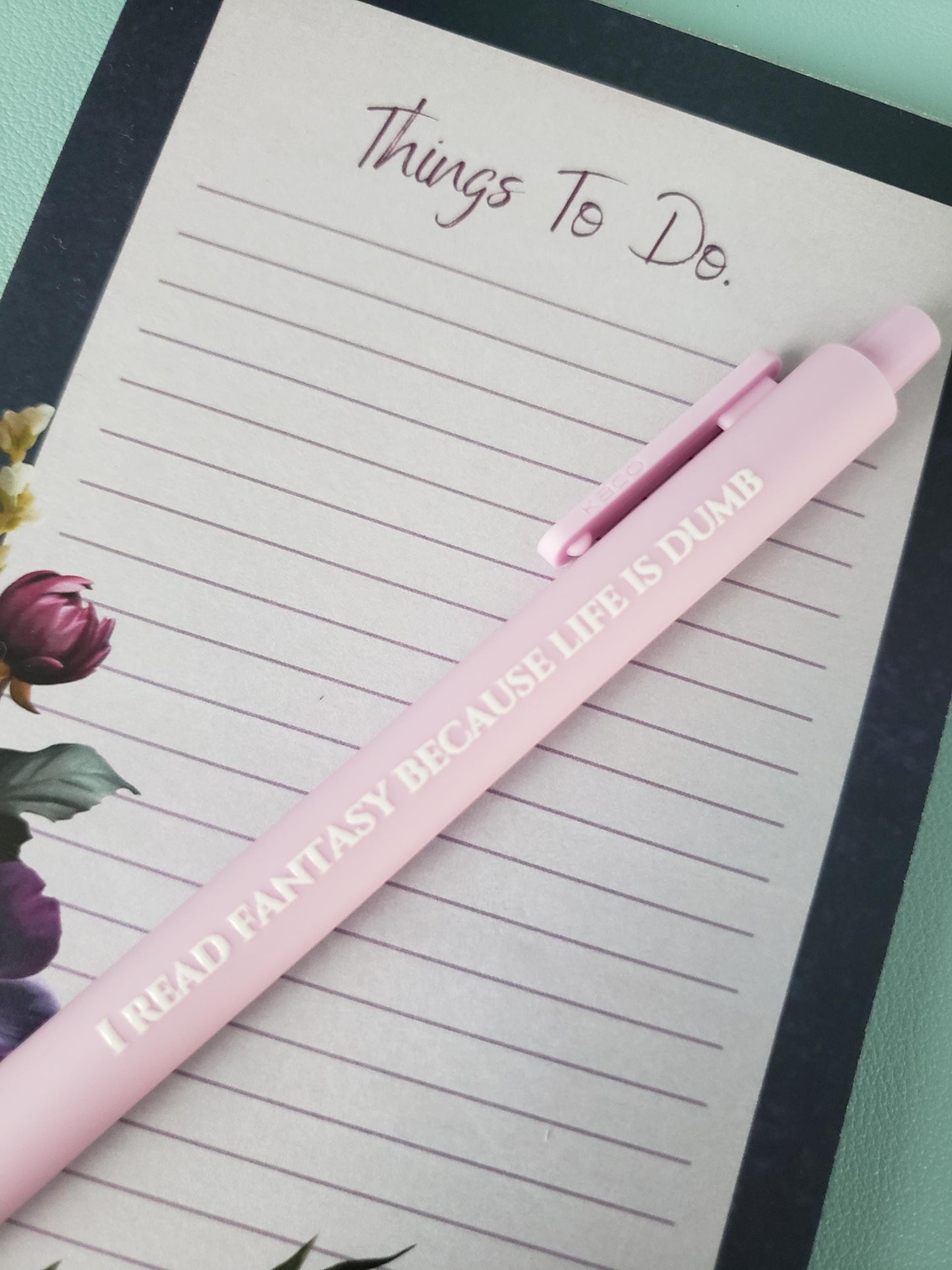 Fantasy Book Lover Pen Set | Funny Pens for Readers | “Book Hoarding is Self-Care” | Reader Gift, Bookish Stationery