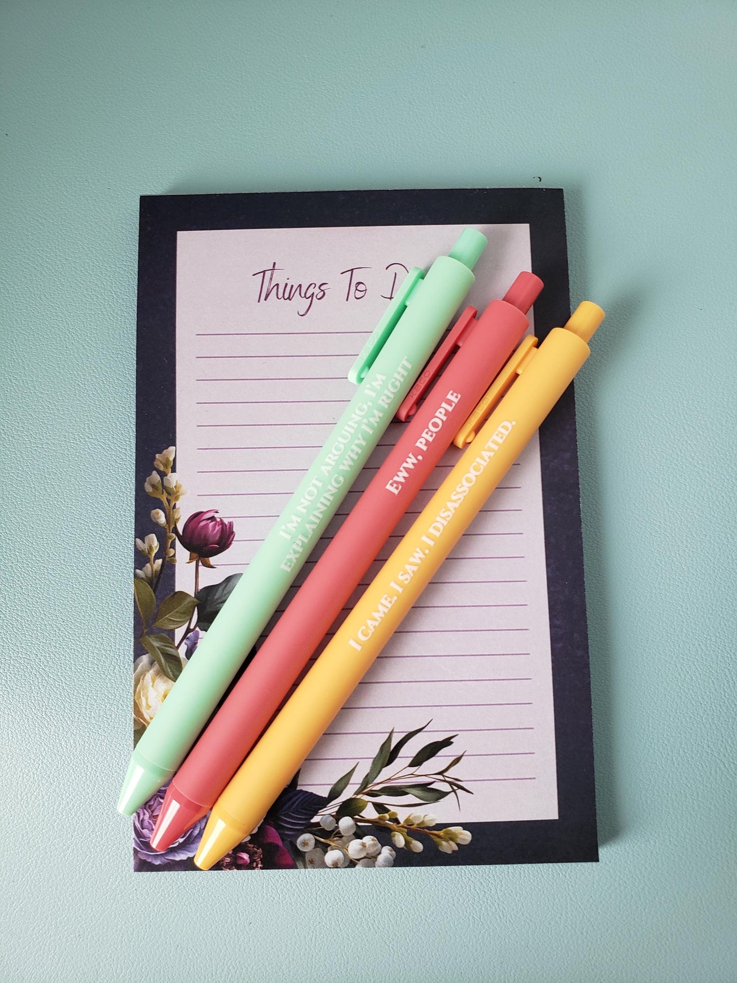 Snarky Pen Set | 3 Sarcastic Pens with Color Ink - Gift For Bestie Eww People