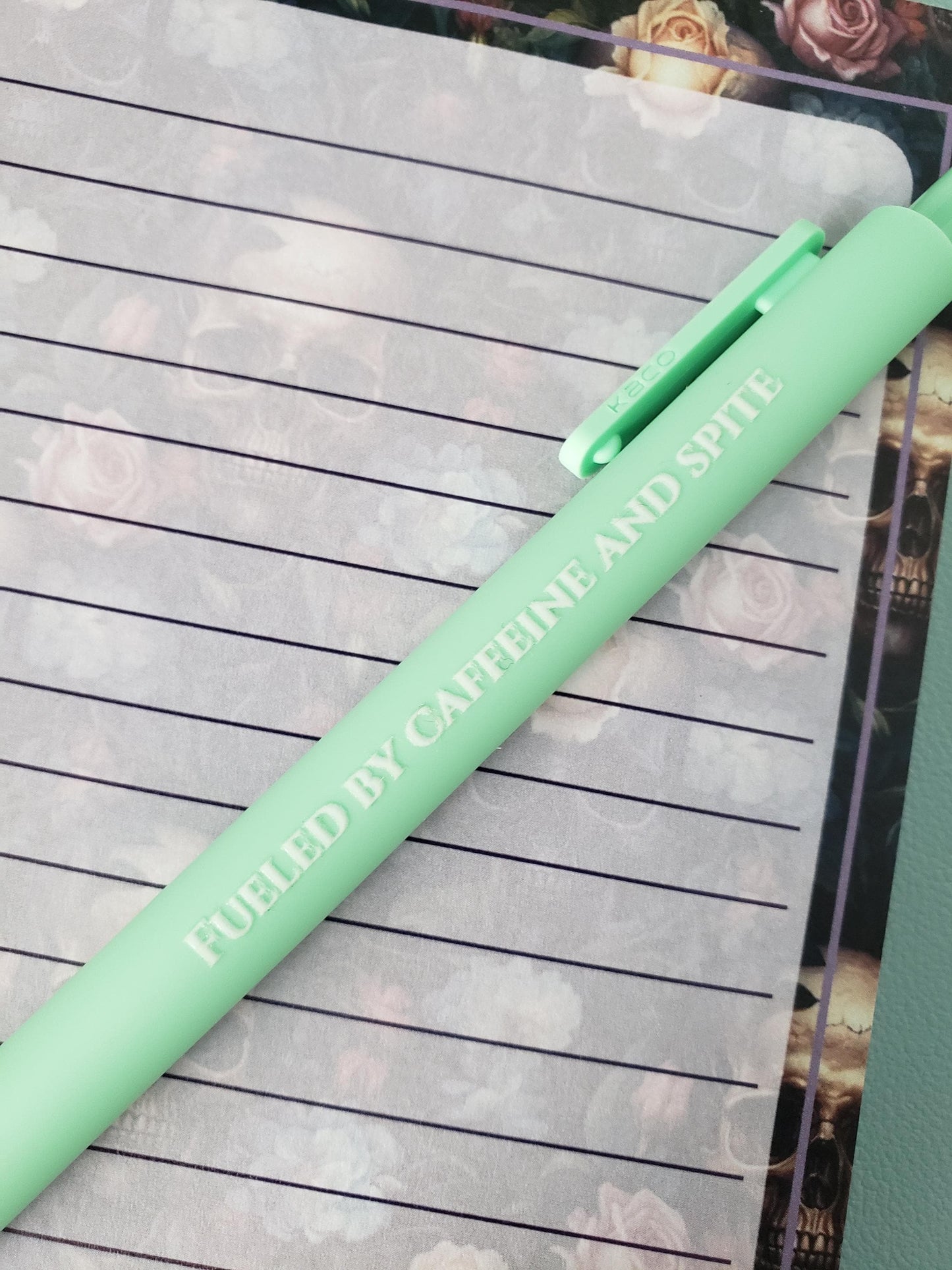 Sassy Pen Set | Funny & Snarky Pens for Adults | "Fueled by Caffeine and Spite", "You Thought I Cared?", "The Shit Stirrer"
