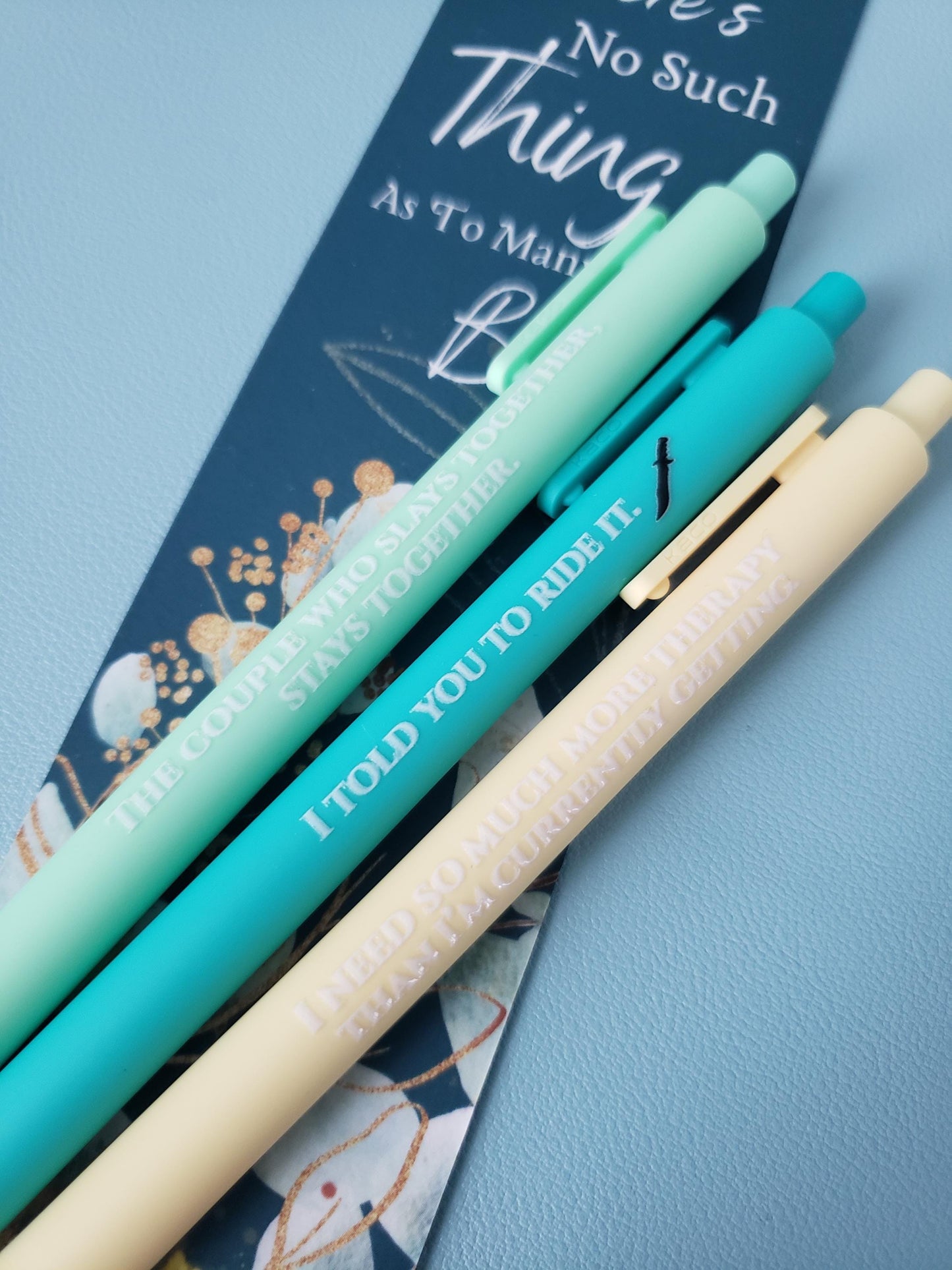 Dark Romance Book Quote Pens | Spicy Bookish Gifts | Couple That Slays Together Pen | Therapy Pen | Book Lover Gift