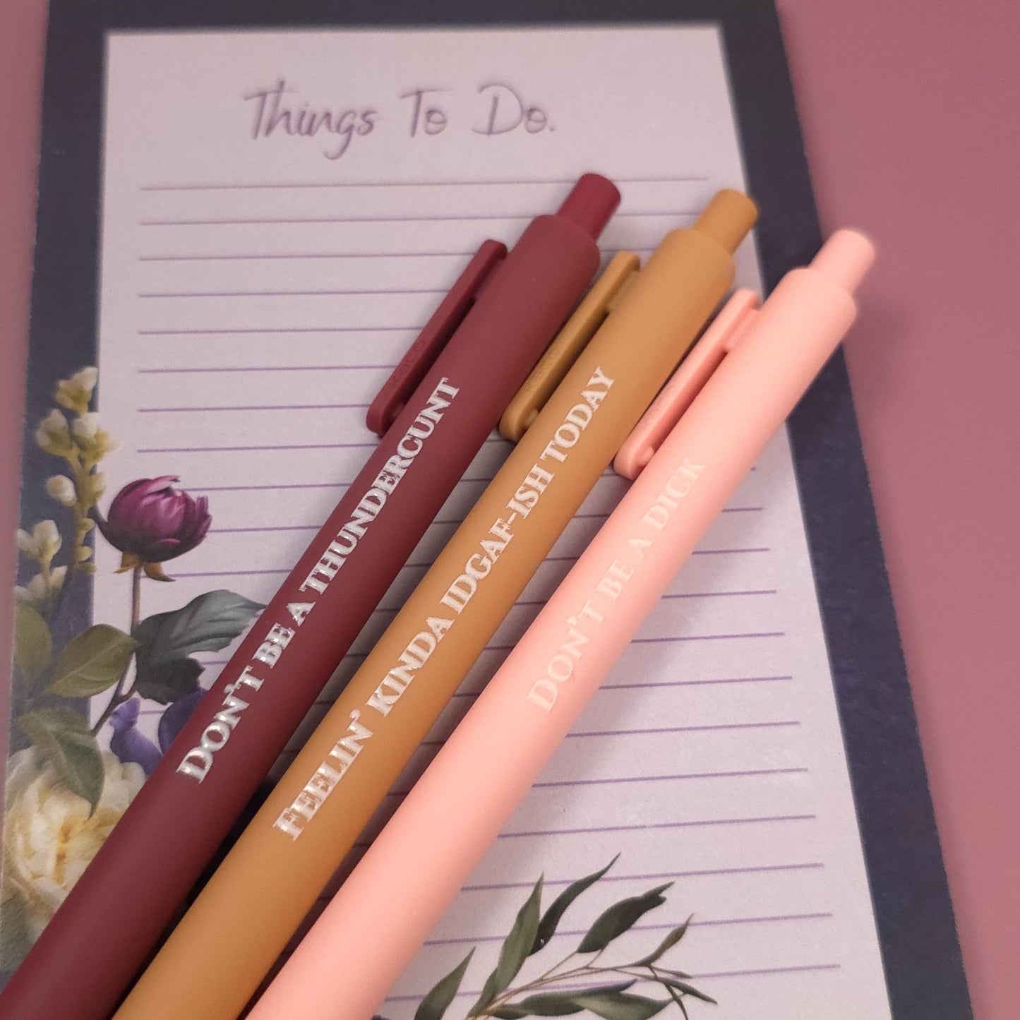 Don't Be A... Pen Set | Funny Sweary Pen | Sarcastic Stationery Gift for Adults | IDGAF Vibes | NSFW Office Supplies | Nocturne Nook Pen Set