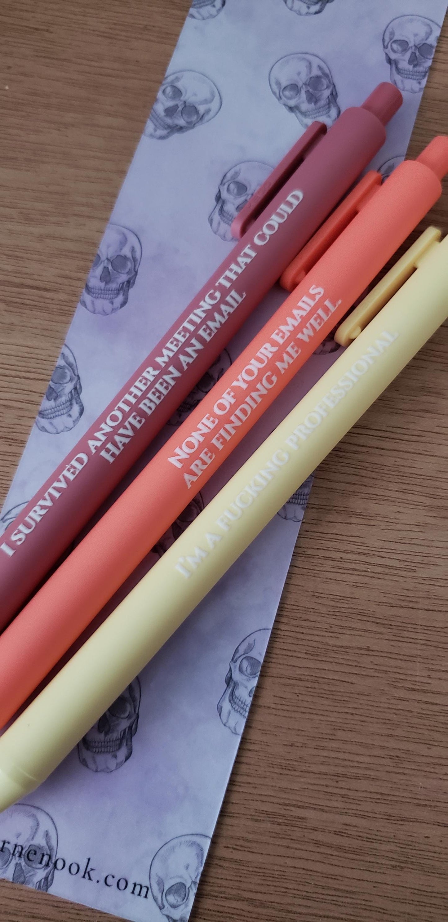 Cursing Pen Set | Funny Stationery Gift with Swear Words | Adult Pen Set | Coworker Gift None Of Your Emails Are Finding Me Well