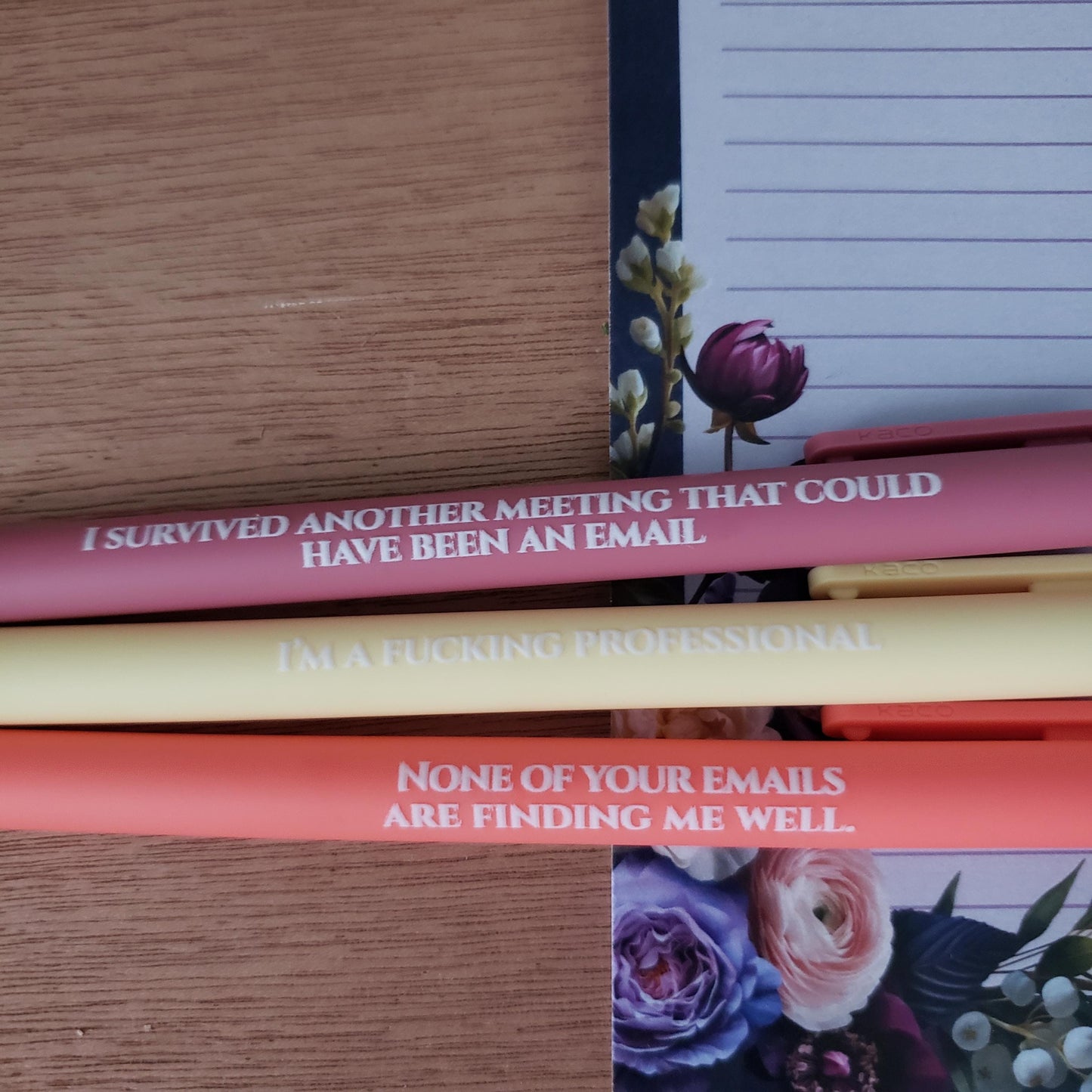 Cursing Pen Set | Funny Stationery Gift with Swear Words | Adult Pen Set | Coworker Gift None Of Your Emails Are Finding Me Well