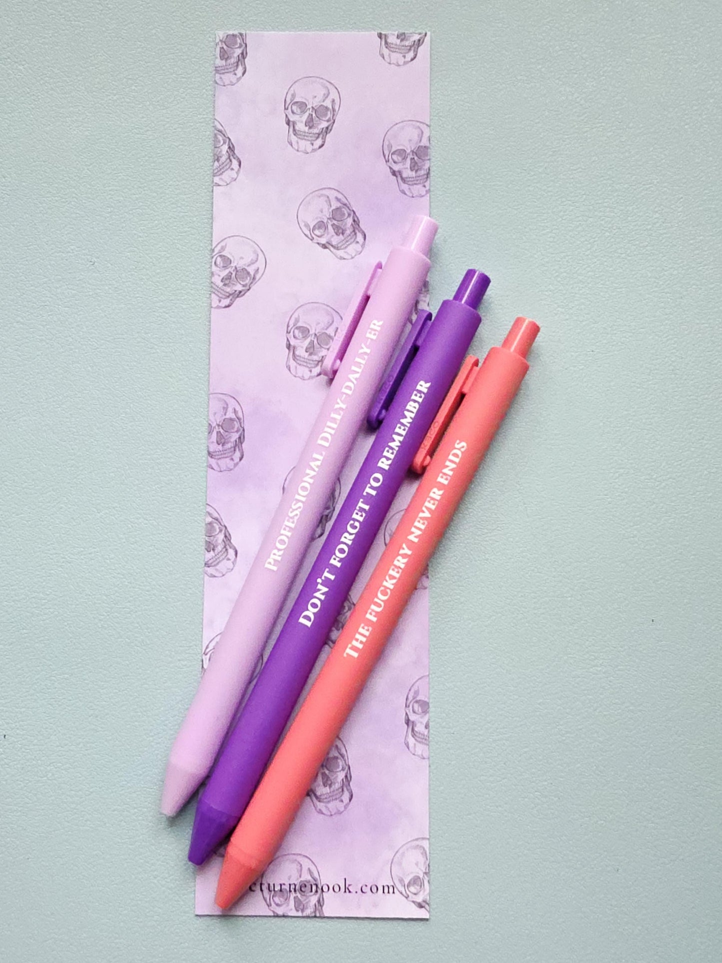 Snarky Pen Set – “Don’t Forget to Remember,” “Professional Dilly-Dally-er,” – Funny Office Pens, Gift for Coworker, Sarcastic Stationery