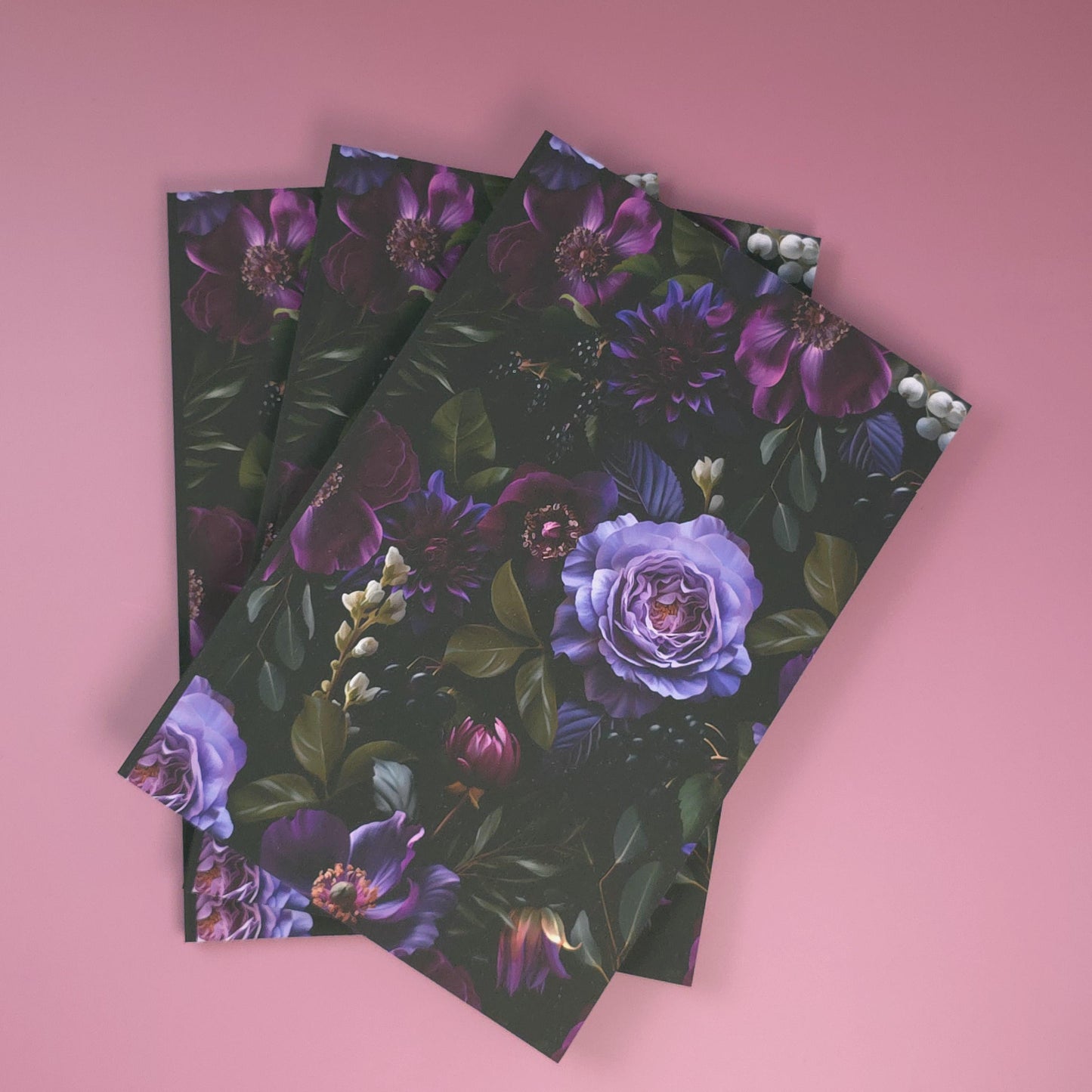 Dark Floral Notebook | 6x9” Lined Journal with Soft Touch Cover | Dark Academia Aesthetic | Gothic Floral Notebook Nocturne Nook Stationery