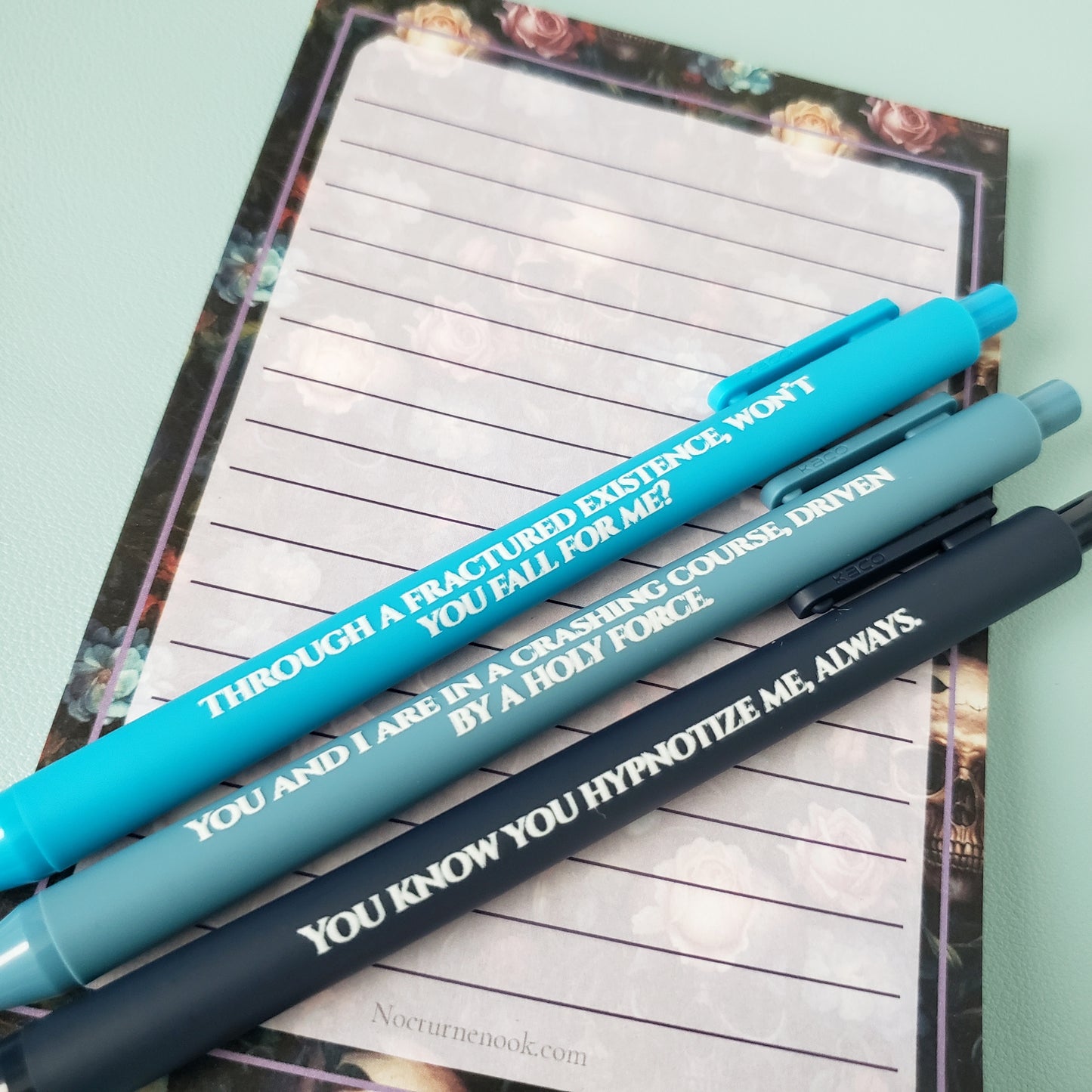 Lyric Pens for Fans | Dark Aesthetic Stationery