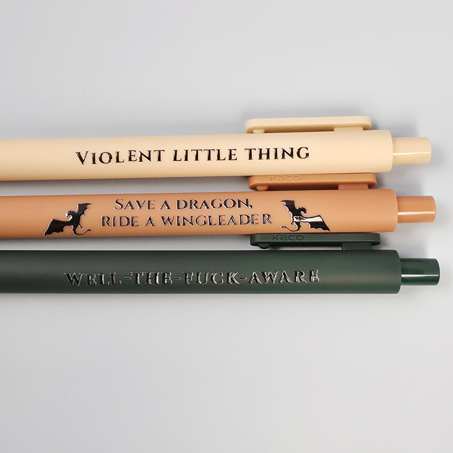 Wingleader Pen Set – Fantasy Inspired Pens for Book Lovers | “Save a Dragon, Ride a Wingleader” |