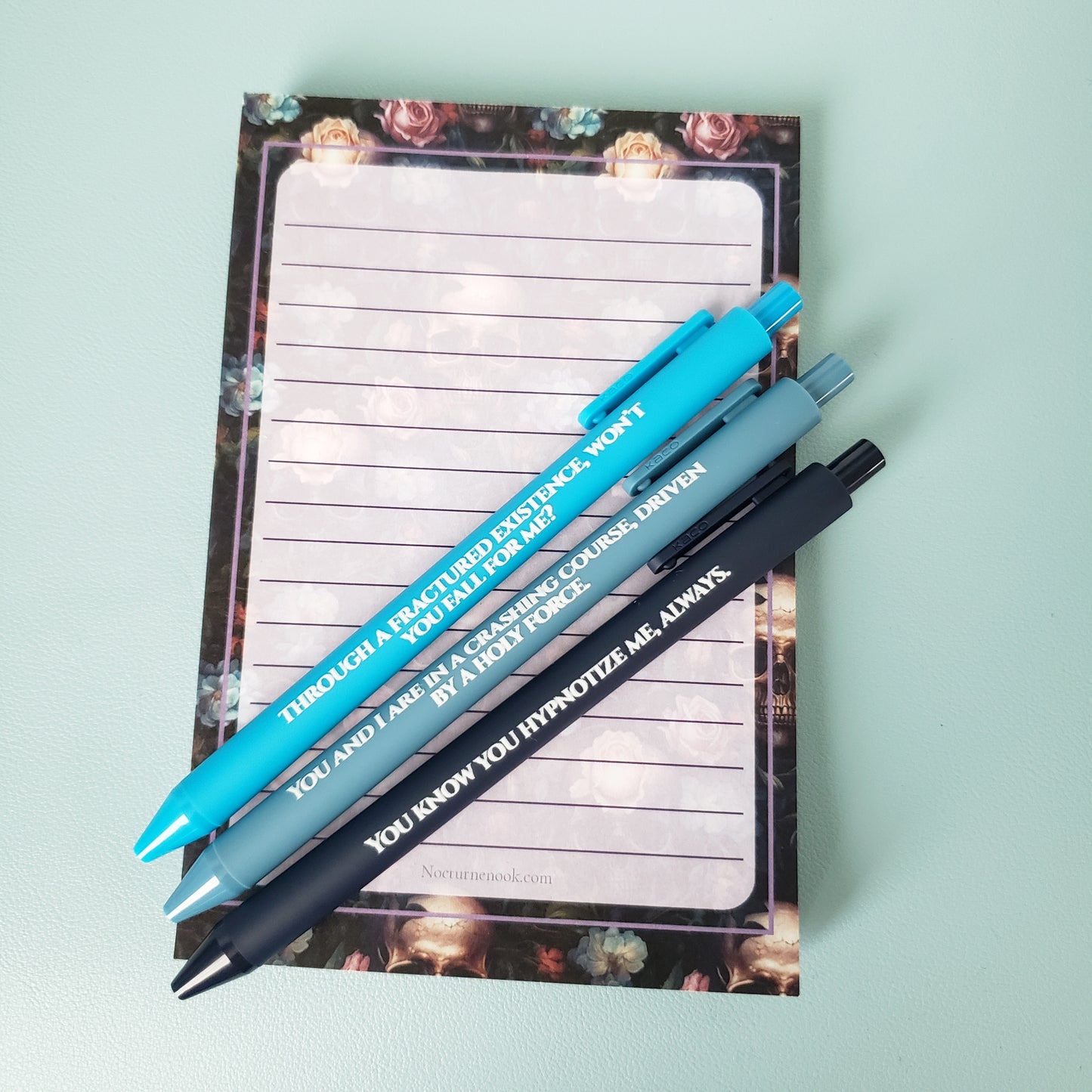 Lyric Pens for Fans | Dark Aesthetic Stationery