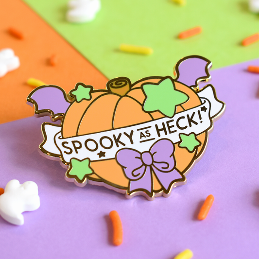 Spooky as Heck Halloween Enamel Lapel Pin