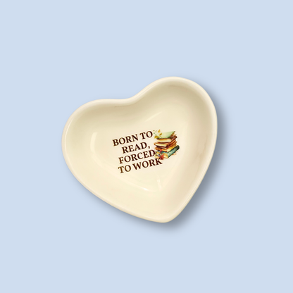 Book Lover Trinket Dish | Ceramic Jewelry & Ring Dish | Reading Gift   Born To Read