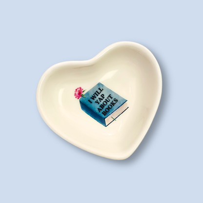 Book Lover Trinket Dish | Ceramic Jewelry & Ring Dish | Reading Gift   Bookish Desk Decor | I Will Yap