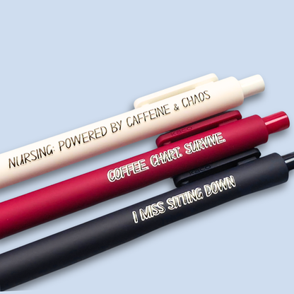 Coffee. Chart. Repeat. — Nursing Pen Set