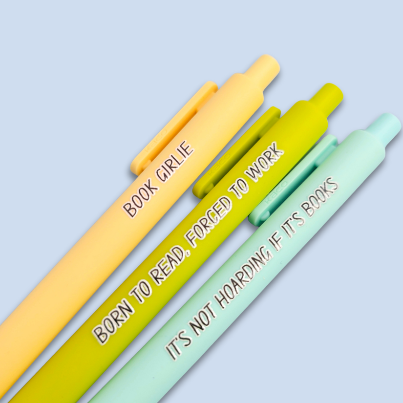 Book Lovers Pen Set - Annotations Pens - Book Girlie Gift - Booktok Born To Read Forced To Work