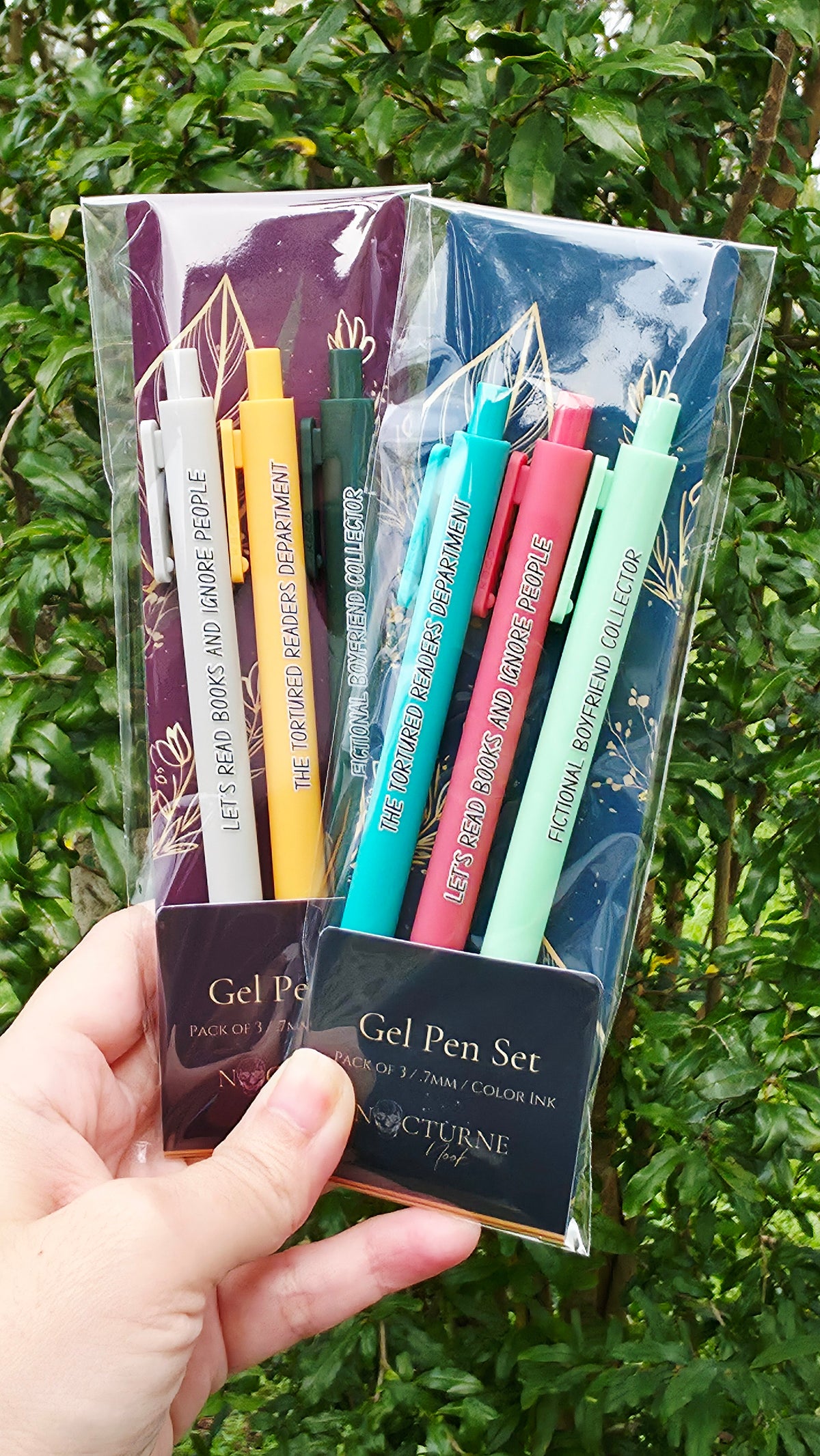 Funny Bookish Pen Set | “Tortured Readers Dept.”, “Fictional Boyfriend Collector” | Gifts for Readers, Book Lover Stationery