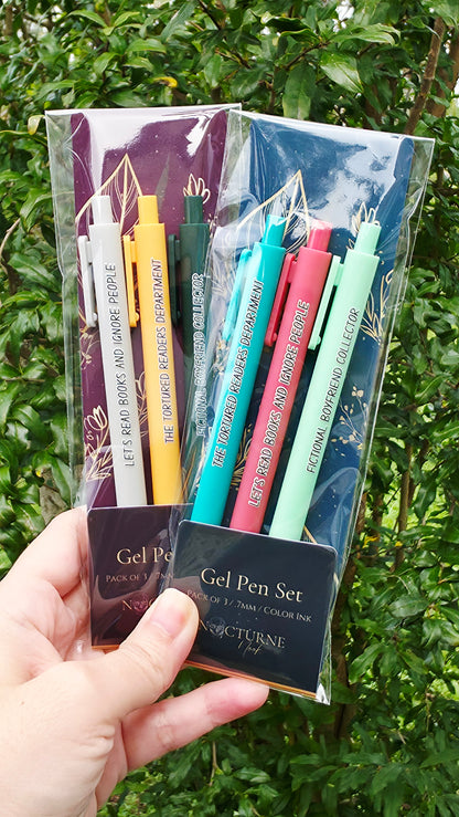 Funny Bookish Pen Set | “Tortured Readers Dept.”, “Fictional Boyfriend Collector” | Gifts for Readers, Book Lover Stationery