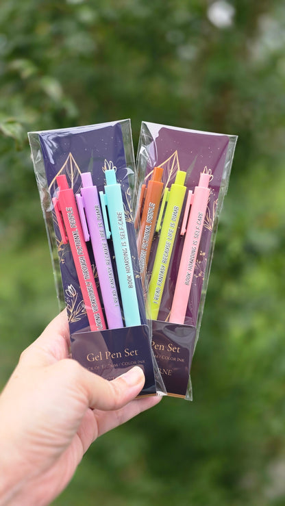 Fantasy Book Lover Pen Set | Funny Pens for Readers | “Book Hoarding is Self-Care” | Reader Gift, Bookish Stationery