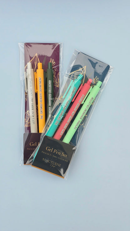 Funny Bookish Pen Set | “Tortured Readers Dept.”, “Fictional Boyfriend Collector” | Gifts for Readers, Book Lover Stationery