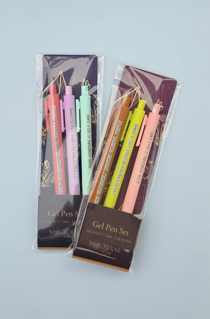 Fantasy Book Lover Pen Set | Funny Pens for Readers | “Book Hoarding is Self-Care” | Reader Gift, Bookish Stationery