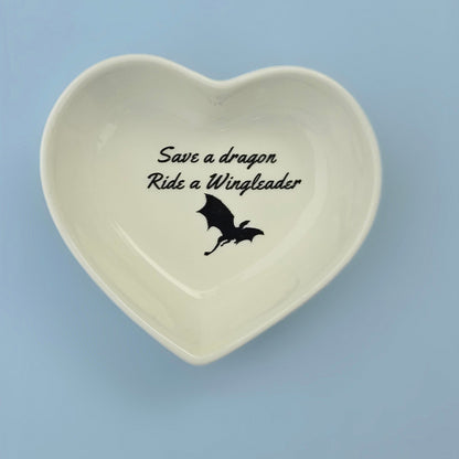 Save A Dragon Trinket Dish | Ceramic Jewelry & Ring Dish | Reading Gift