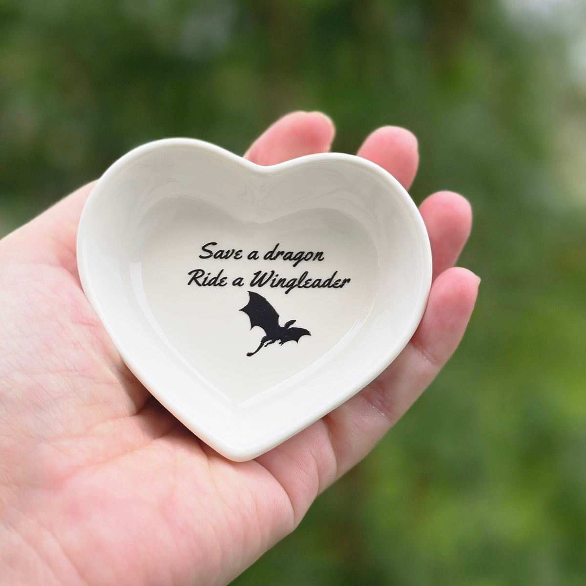 Save A Dragon Trinket Dish | Ceramic Jewelry & Ring Dish | Reading Gift