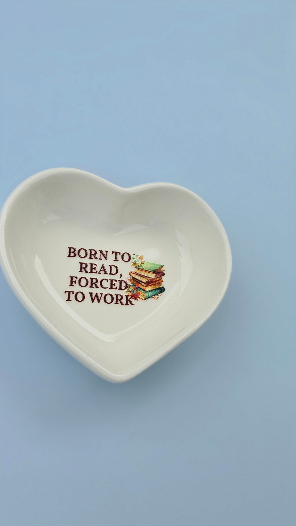 Book Lover Trinket Dish | Ceramic Jewelry & Ring Dish | Reading Gift   Born To Read