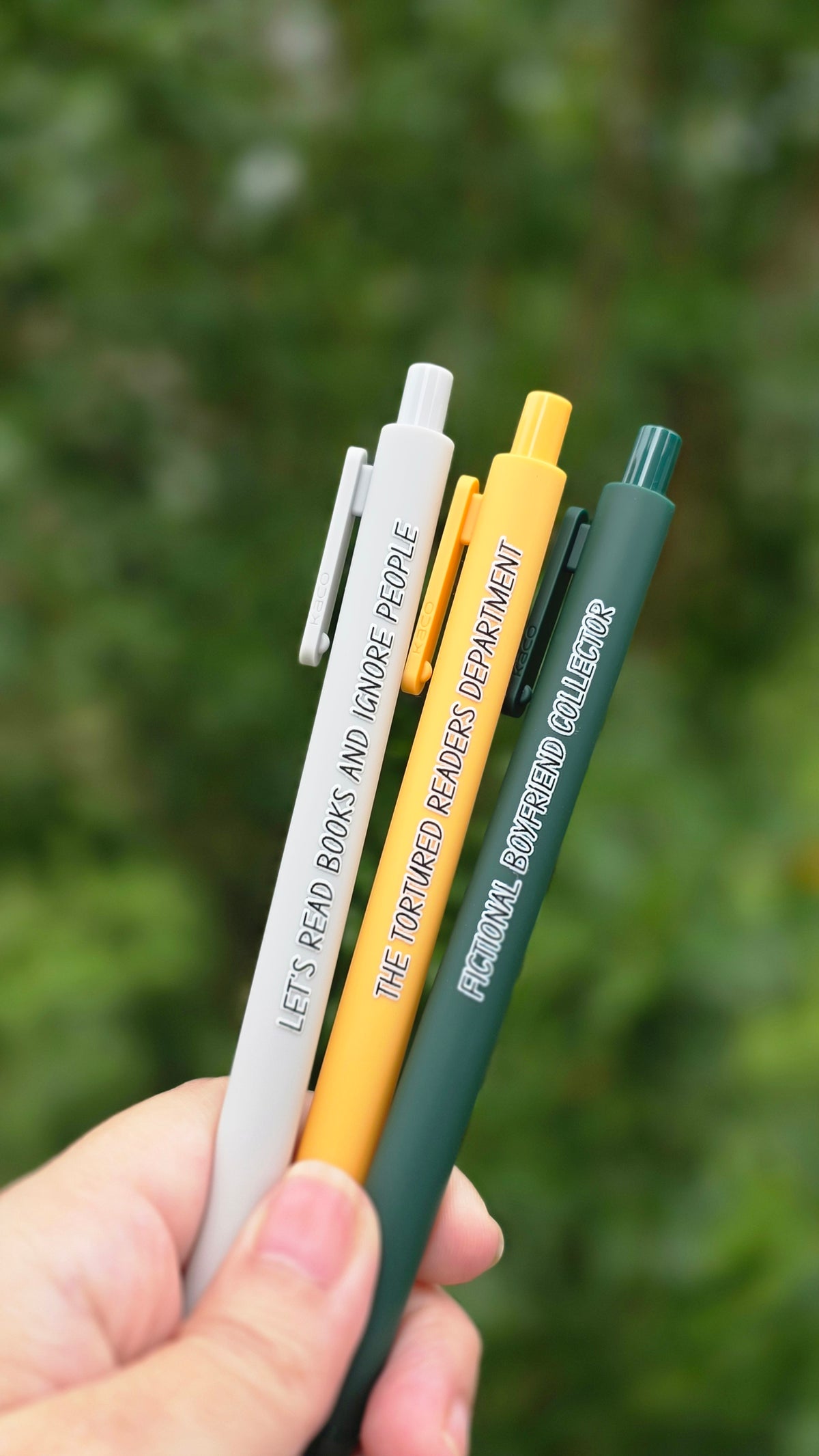 Funny Bookish Pen Set | “Tortured Readers Dept.”, “Fictional Boyfriend Collector” | Gifts for Readers, Book Lover Stationery