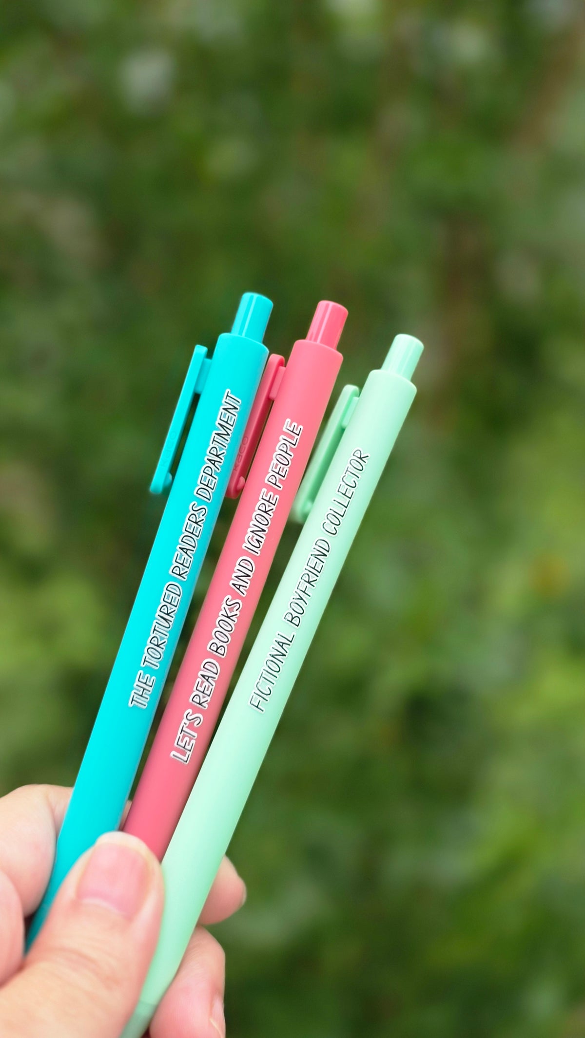Funny Bookish Pen Set | “Tortured Readers Dept.”, “Fictional Boyfriend Collector” | Gifts for Readers, Book Lover Stationery