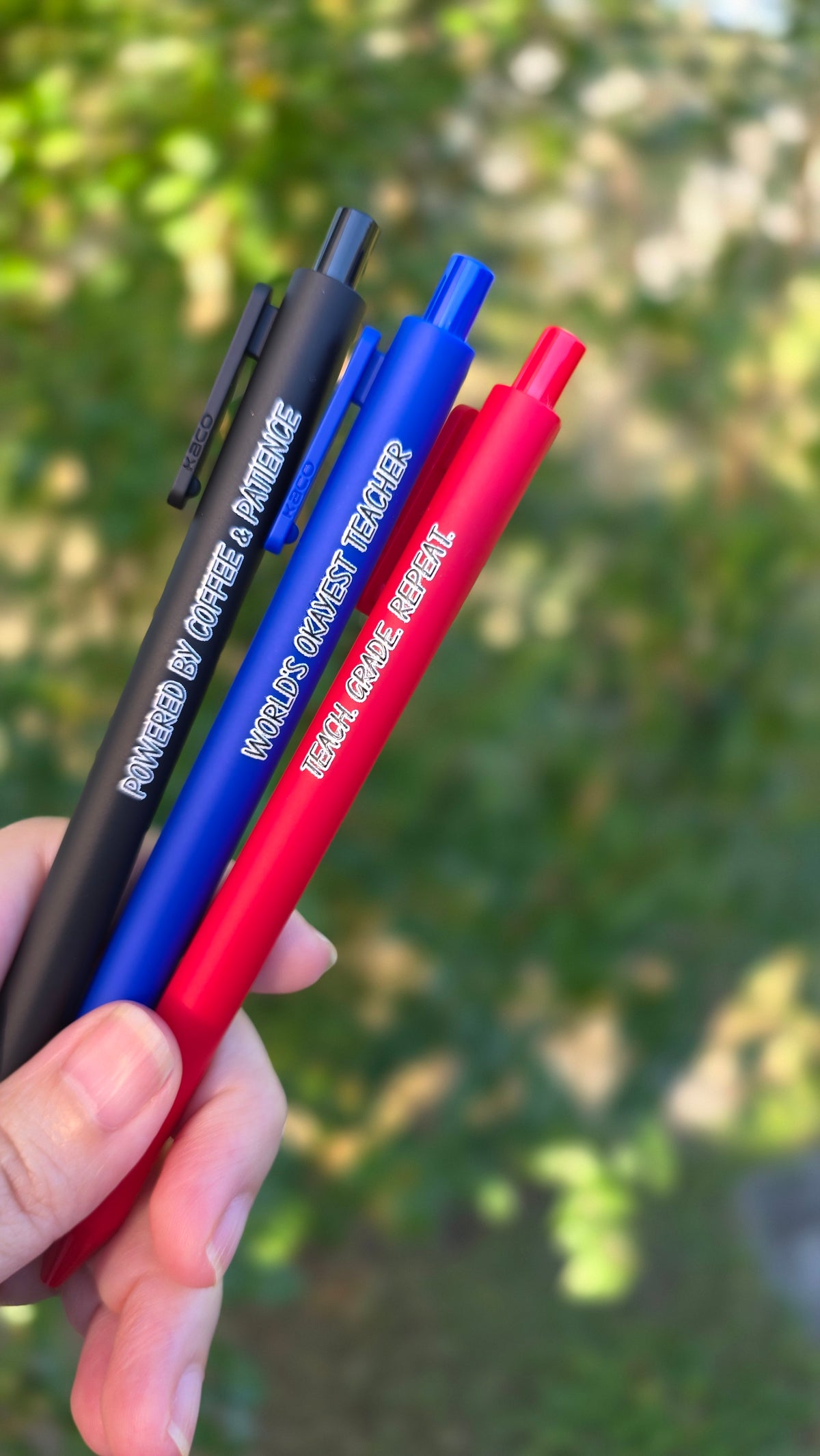 World's Okayest Teacher — Teacher Pen Set