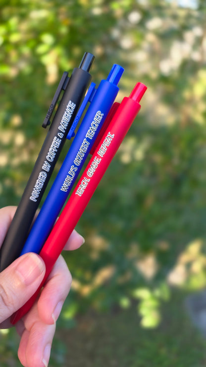 World's Okayest Teacher — Teacher Pen Set